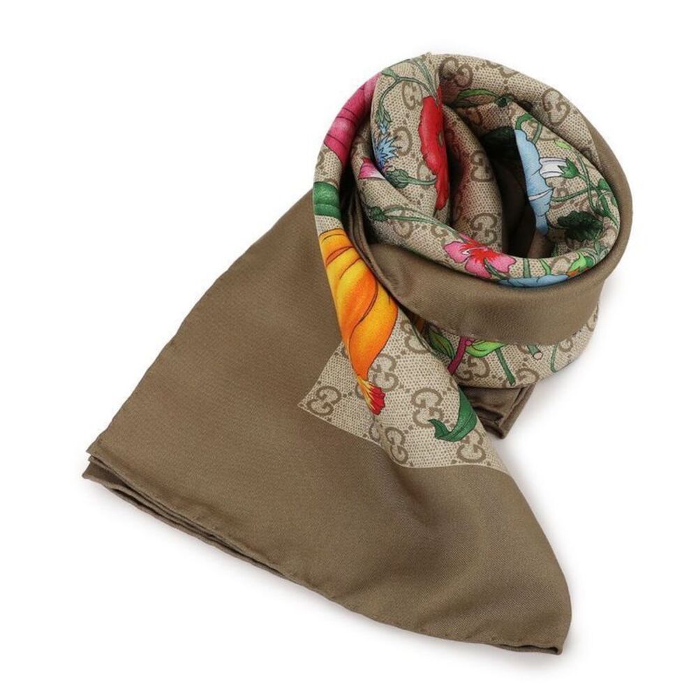 Gg Print Silk Twill Square Scarf